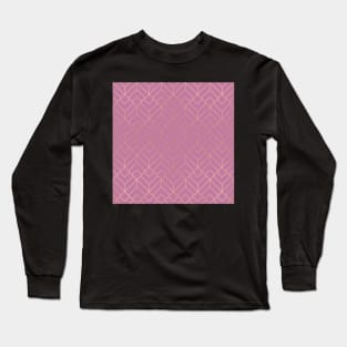 Gold & Lilac Geo Pattern Long Sleeve T-Shirt